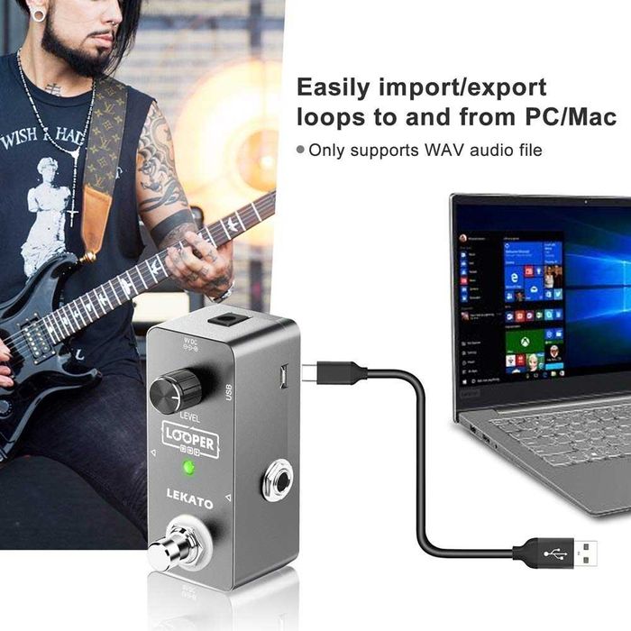 Нов LEKATO педал за китарен лупър, педал за повторения, 5 Мин. време