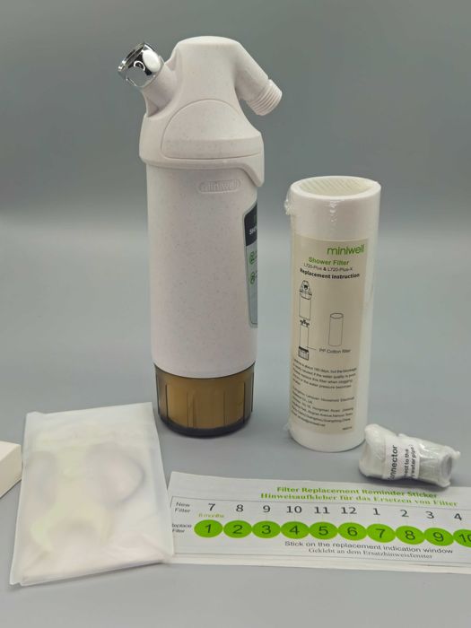 Филтър за душ Miniwell -двустепенна филтрация и сменяем памучен филтър