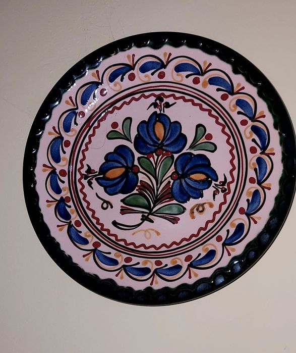 Set 3 farfurii tradiționale vechi ceramică pictate manual