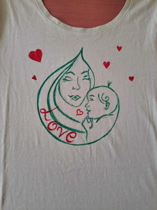 Мама и бебе, ръчно рисувани тениски и бодита