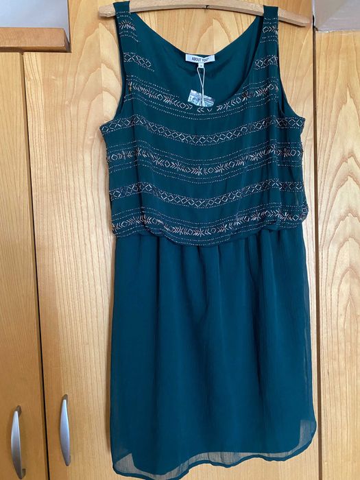 Нова с етикет рокля About you - тъмнозелена/петрол