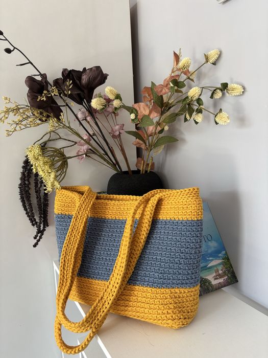 Плетени чанти от памучно и полиестерно макраме