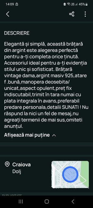 Brățară argint colecție/ unicat