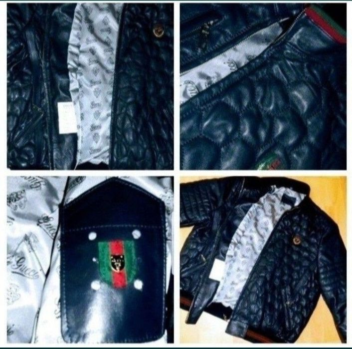 Geaca piele naturala 100%,Italia,logo metalic auriu,saculet, etichetă