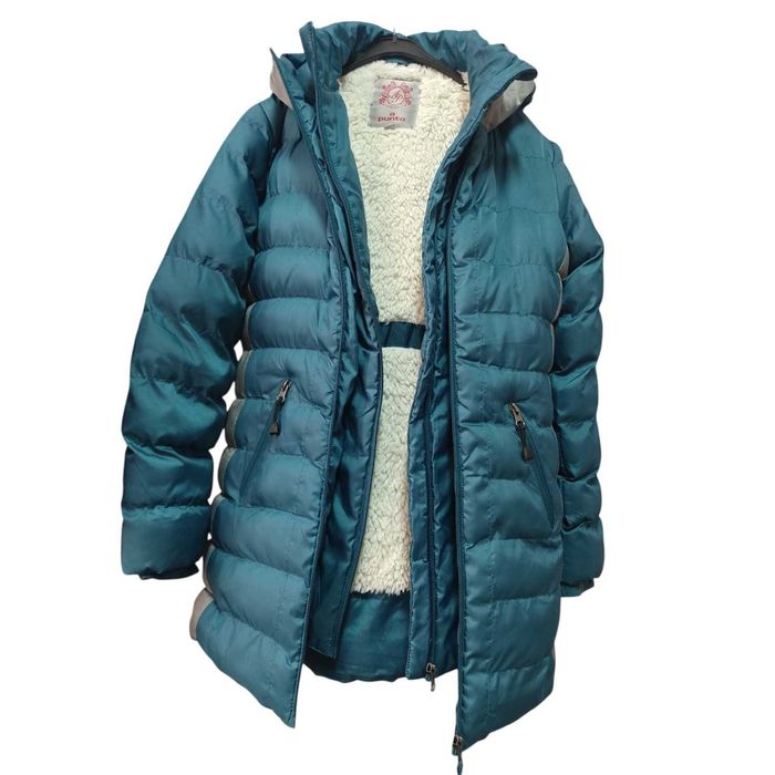 Geacă de Iarnă Puffer A Punto, Dublu Fermoar și Interior Complet Îmblănit – Mărimea 152 (11-12 Ani) | Second Hand Premium 69,00Lei