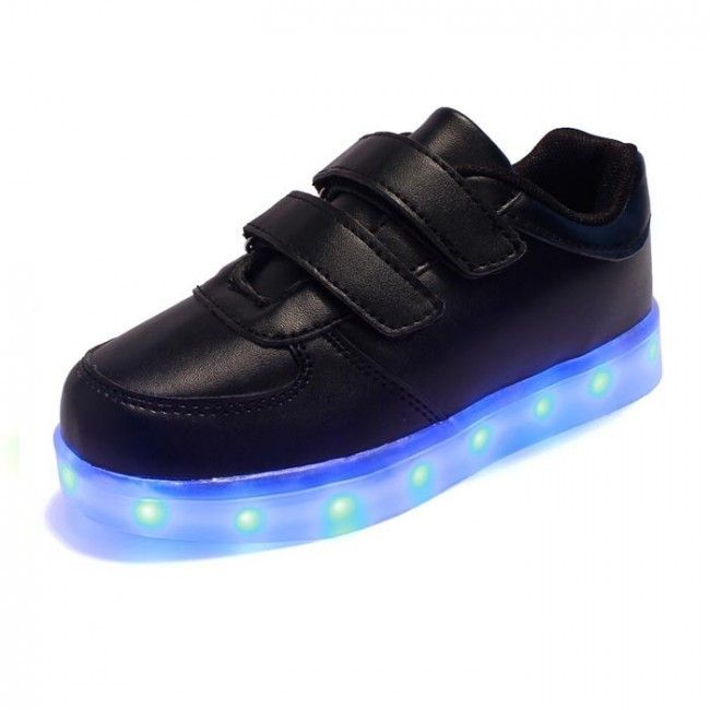Adidasi cu Luminite / Leduri negri pentru copii