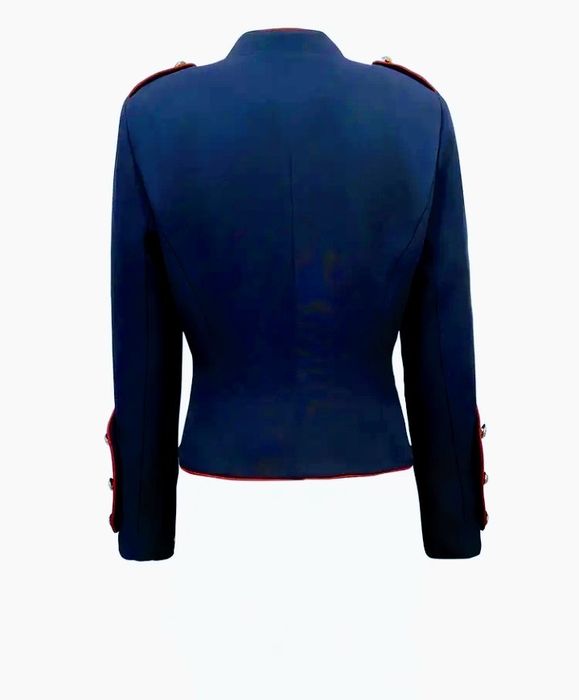 Sacou elegant bleumarin cu rosu,nasturi aurii,super calitate, Italia