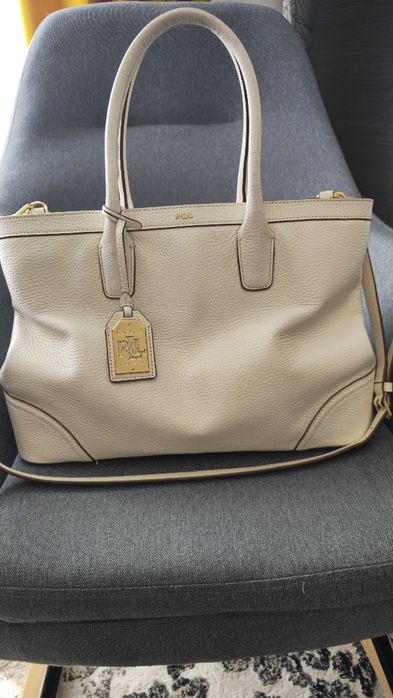 Geanta de umăr din piele naturală Lauren by ralph lauren