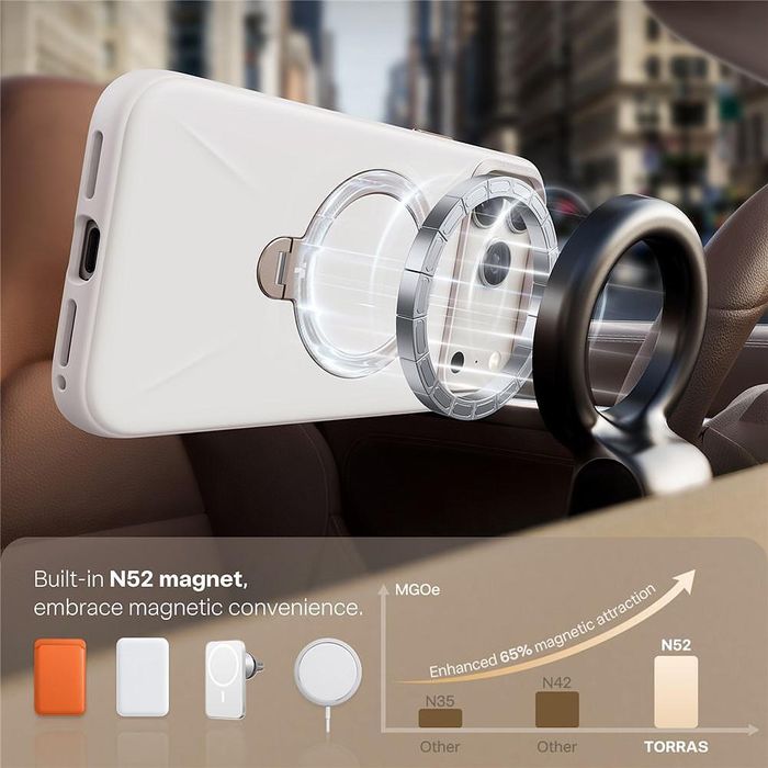 Калъф torras qpro silicone series за iphone 17 pro max в бял цвят