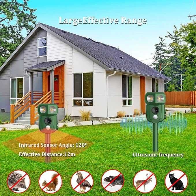 IP66 Соларен ултразвуков репелент, водоустойчив срещу диви животни