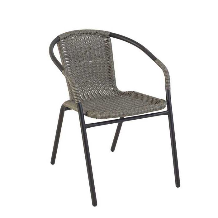 Градински стол метал с PVC ратан