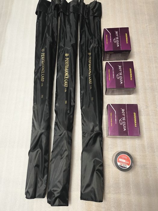 SET 3 Lansete Diamant Alb 3.60 4.0Lbs 3 Tronsoane + 3 Mulinete TFR 600