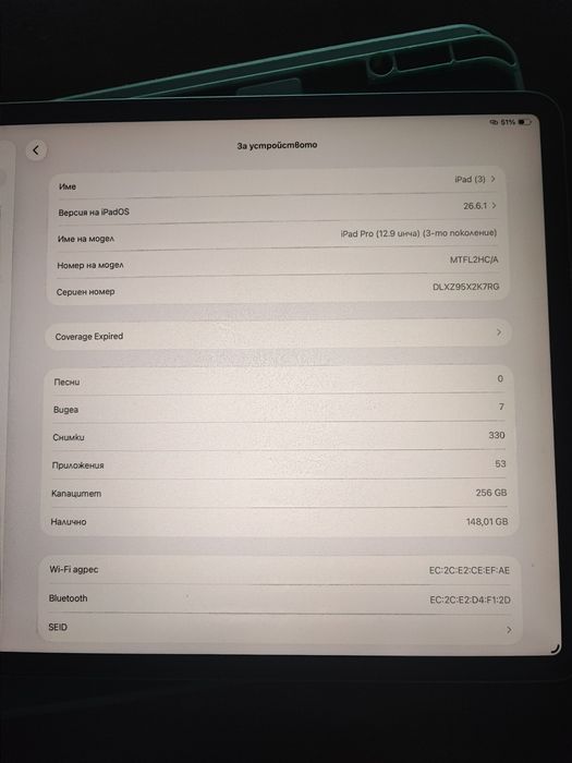 Таблет Ipad pro 12.9 2018 3 gen 256 Gb