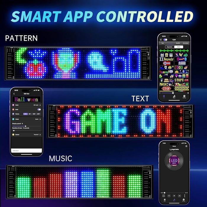 Qnoavve LED Matrix гъвкав рекламен панел 37х9