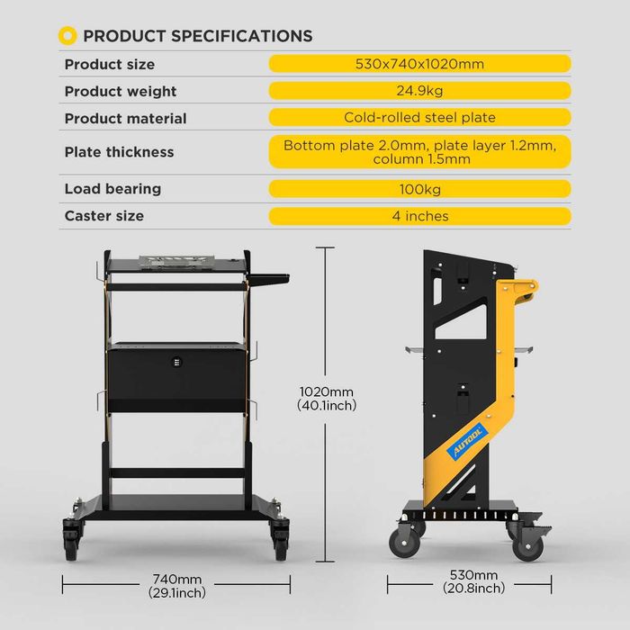 Професионална количка за инструменти за автосервиз, AUTOOL T23