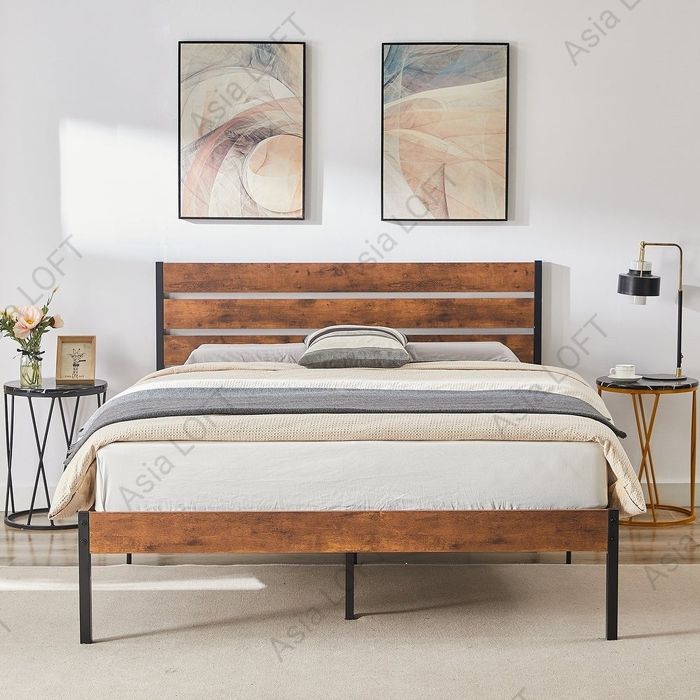 Двухспальная Металлическая Кровать, Евро Стиле, Темир Кровать, Лофт