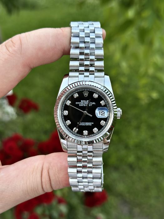 rolex datejust black dial 36,mm femei