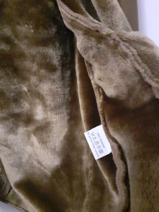 Jachetă/cojocel cu glugă, imitație piele căprioară,Germania, mar: 40/M