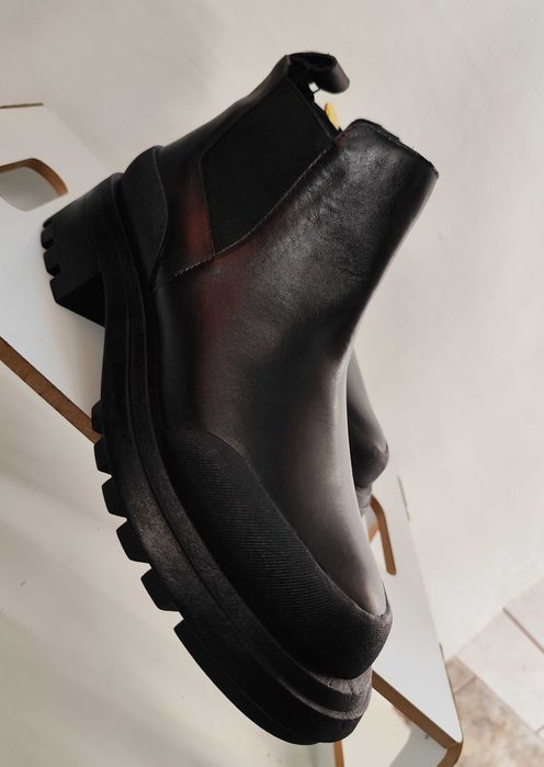 Ghete chelsea 41 41.5 plain toe ZARA NOI piele naturala