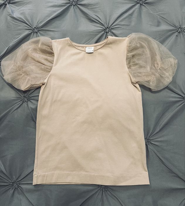 Tricou Zara roz pudrat, bumbac, 11-12 ani, nou, fără etichetă