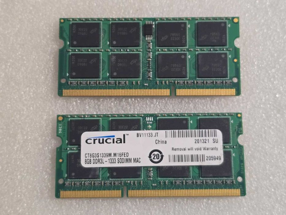 Kit memorie RAM laptop Crucial 16GB (2 x 8GB) PC3 DDR3 1333MHz 1.35V