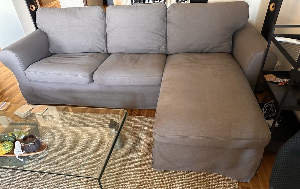 Canapea cu sezlong Ektorp ikea husa detasabila