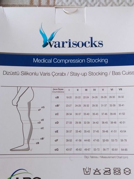 Компресиращ дълъг чорап при разширени вени
