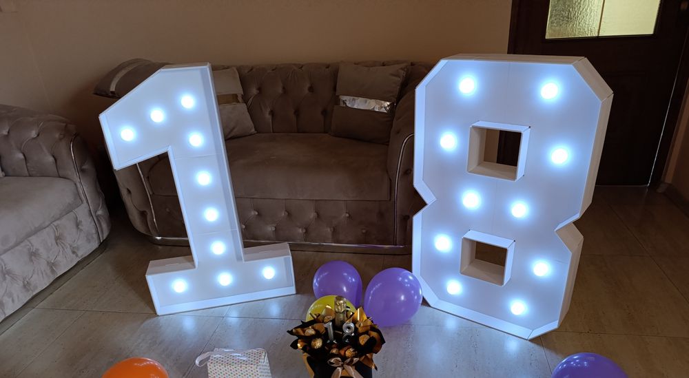 Vând sau inchiriez cifre luminoase, pentru majorat, zi nastere, petrec