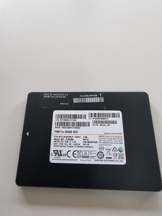 SSD Samsung model PM871a