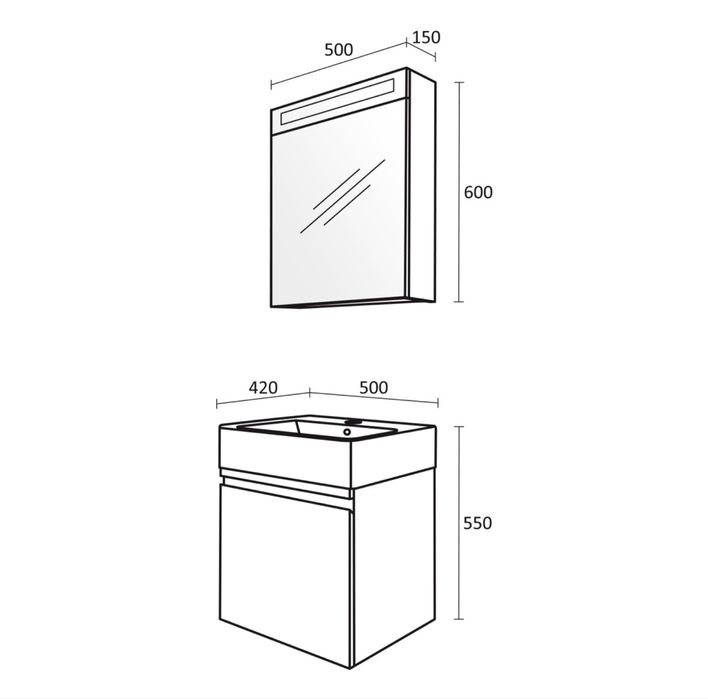 НОВ комплект шкафове за баня Тринити