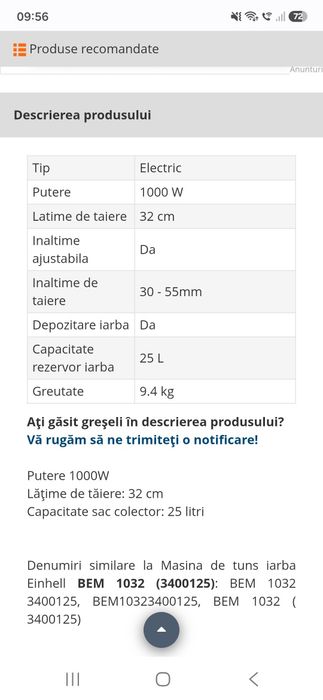 Mașină de tuns gazon iarba electrica, la jumătate de pret