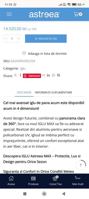 Vand Igloo Astreea marimea L