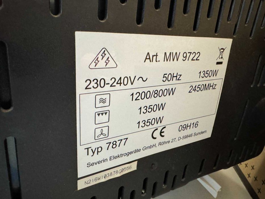 Микровълнова фурна Severin MW 9722,Грил 800W-1350W, 20 L, Инокс
