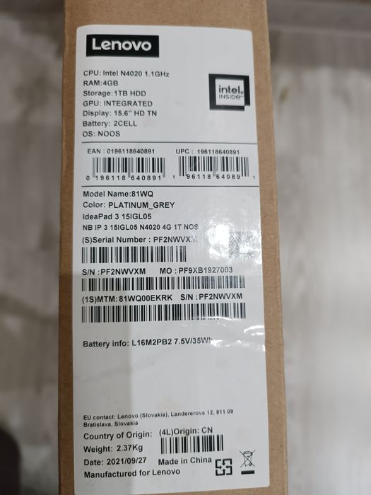 Ноутбук Lenovo idea pad 3