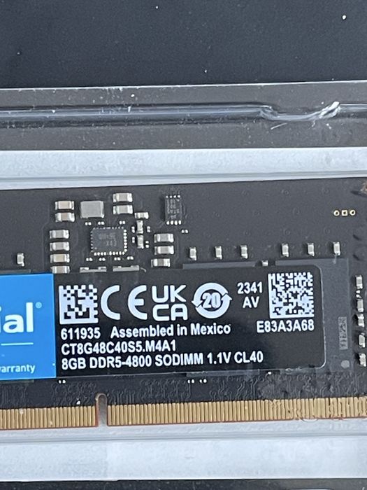 Memorie notebook Crucial, 8GB, DDR5 4800 (sigilat)