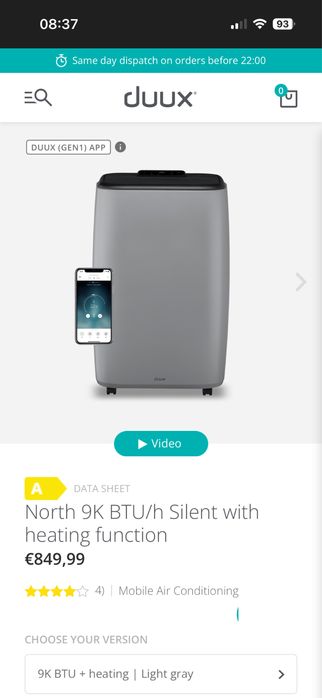 Aer condiționat portabil DUUX North 9.000 BTU – ca nou!