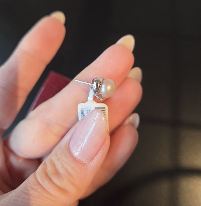 Сребърни обеци с естествени перли Yuno pearls