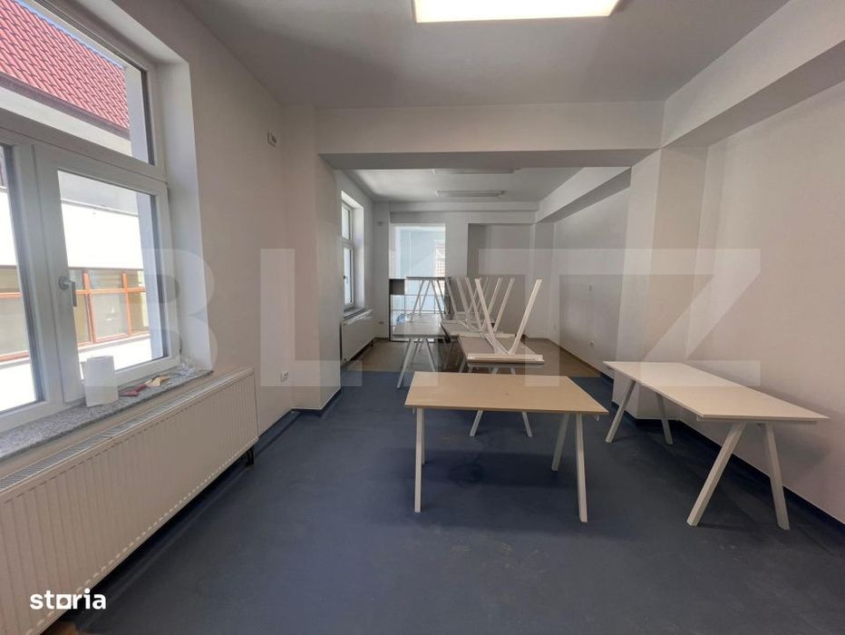 Cladire de birouri D+P+3+M, 1200 mp utili, 40 locuri parcare, acces ex
