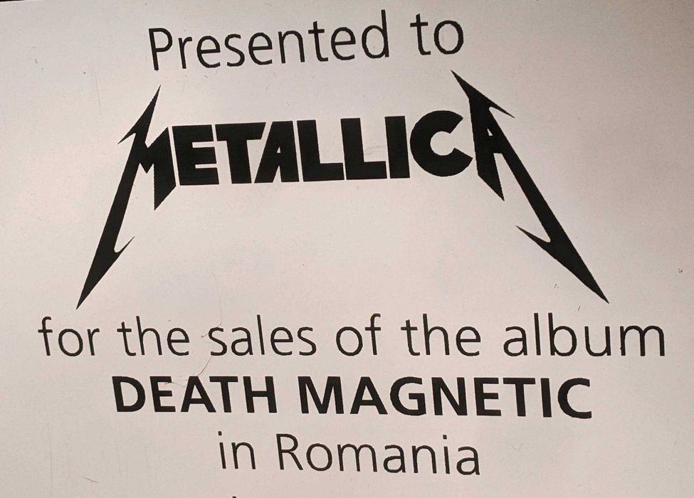 METALLICA Death Magnetic 2xPLATINUM display 81x47cm 2x Disc Platina CD