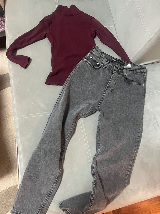 Дънки и блуза тип поло - комплект