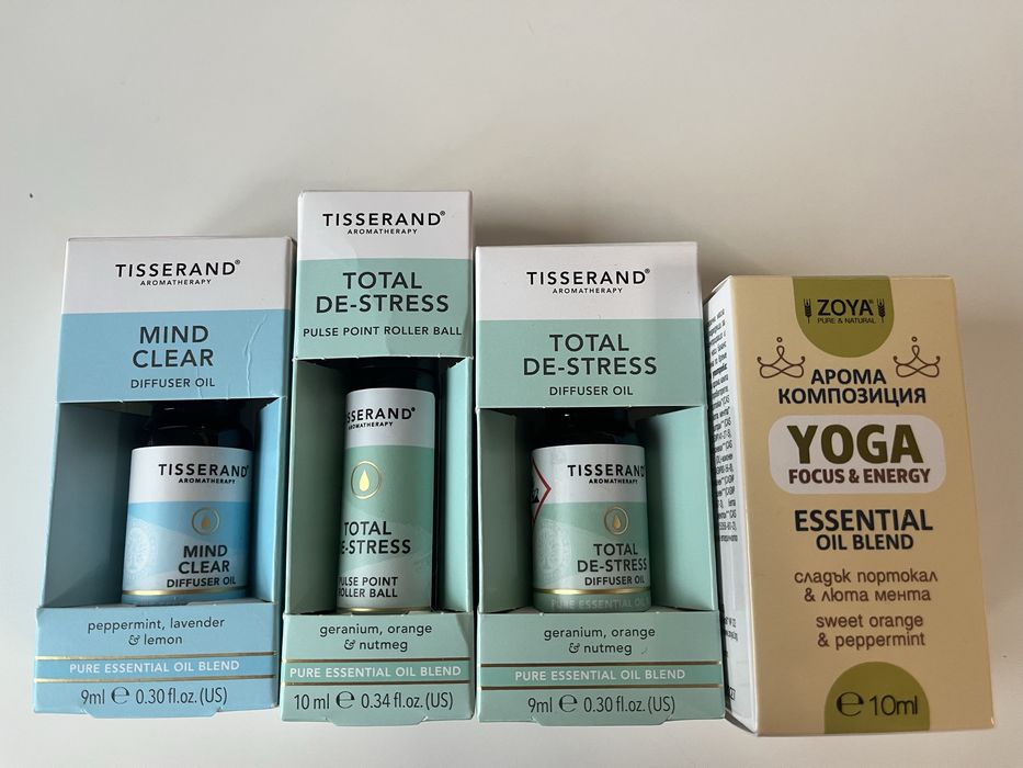 Лот чисто нови етерични масла Tisserand & Zoya