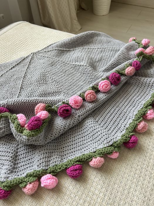 Плед букет ручной работы