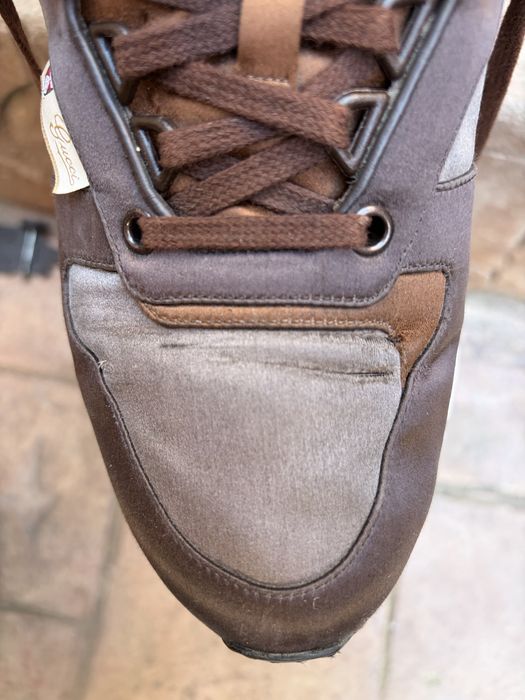Gucci – sneakers din satin și piele, model “Ipanema”