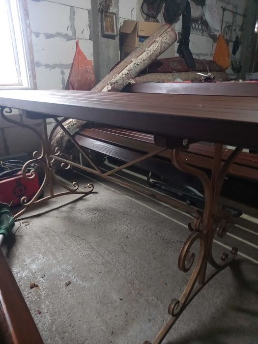 Masa si 4 bănci,lemn uscat masiv,set