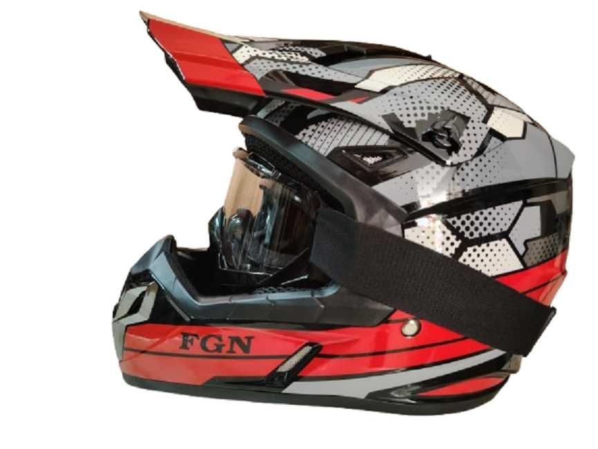 Каска Крос Мотор/Скутер/Бъги/Вело/АТВ с очила