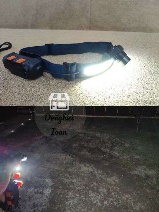 Lanterna PROFESIONALA cu senzor miscare - LED XPG si banda COB