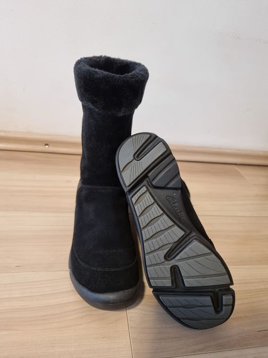 Cizme/botine Clarks dama, piele nubuc, 38