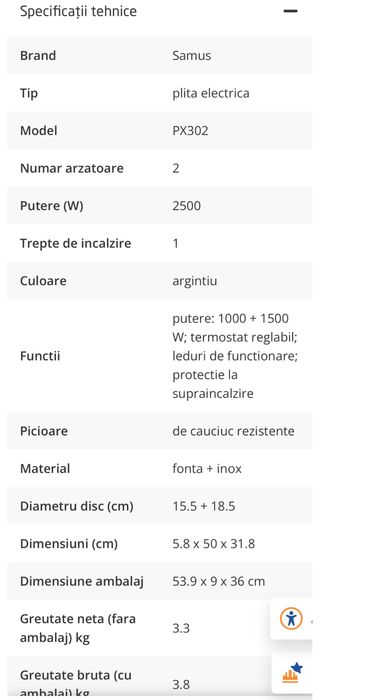 Plita electrica SAMUS PX302