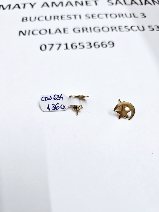 Vand cercei din aur 14 k 1.36 g cod 634