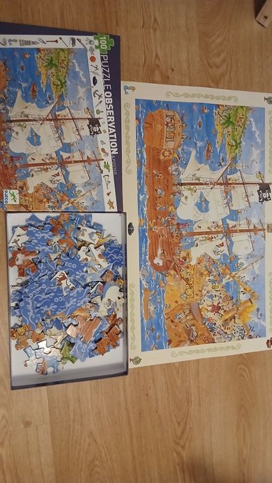Puzzle observatie Djeco Pirati  si poster 100 piese